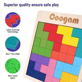 Challenging and educational, the Coogam 3D Wooden Puzzle Blocks offer 60 brain-teasing tasks to enhance cognitive skills and problem-solving abilities.