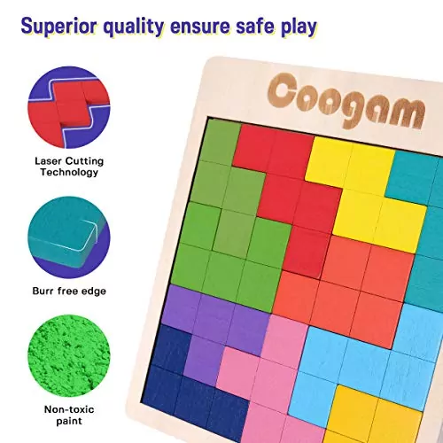 Challenging and educational, the Coogam 3D Wooden Puzzle Blocks offer 60 brain-teasing tasks to enhance cognitive skills and problem-solving abilities.