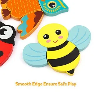 Enhance Montessori fine motor skills with the Coogam wooden animal shape puzzle set, ideal educational toys for children promoting learning and fun.