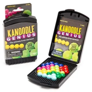 Educational Insights Kanoodle Genius offers an engaging 3D puzzle experience, perfect for enhancing brain skills and providing travel entertainment.
