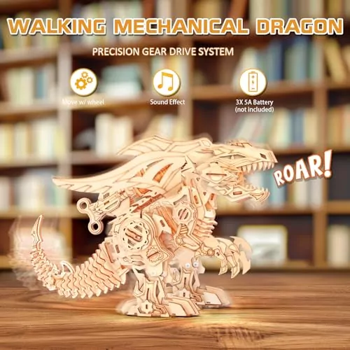 3D Wooden Dragon Puzzle Kit for Creative Learning and Engagement - A Fun and Educational Activity for Enhancing Cognitive Skills and Imagination.