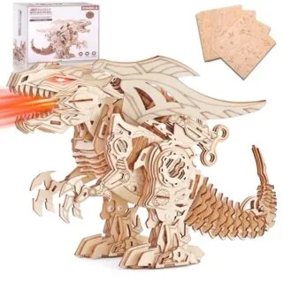 Roaring Dragon 3D Wooden Puzzle Kit: Ideal for adults and educators to explore creative engineering concepts through engaging assembly challenges.