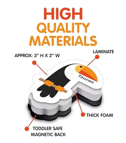 Enhance classroom learning with this 78-piece foam magnet set, featuring 52 vibrant images and 26 keywords for interactive educational activities.