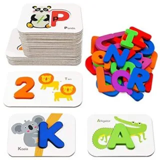 Enhance early learning with ABC and number flash cards, perfect Montessori tools and educational gifts for toddlers aged 3-5.