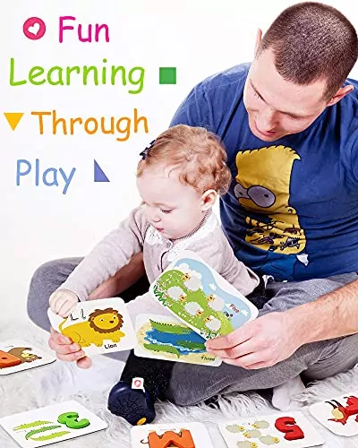 ABC Number Flash Cards: Montessori-Inspired Educational Wooden Toys for Toddlers, Perfect Developmental Gift for Early Learning and Skill Building