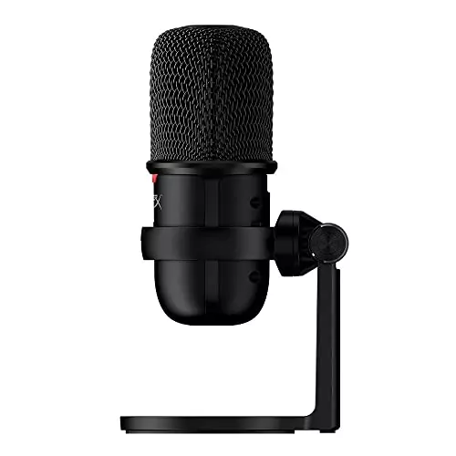 HyperX Solocast USB Condenser Mic: Ideal for educators, compatible with PC, PS4, PS5, Mac. Features tap-to-mute for seamless audio streaming.