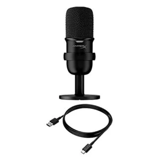 HyperX Solocast USB Condenser Mic: Ideal for Educators with Tap-to-Mute Feature, Compatible with PC, PS4, PS5, and Mac for Seamless Audio.