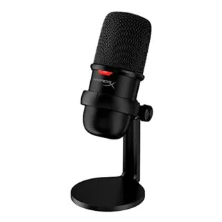 HyperX SoloCast USB Condenser Mic: Ideal for educators, offering tap-to-mute functionality for seamless audio on PC, PS5, PS4, and Mac setups.
