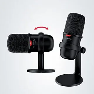 Optimize your streaming and online teaching with the HyperX SoloCast USB Condenser Mic, compatible with PC, PS4, PS5, and Mac, featuring an educator-friendly tap-to-mute function.