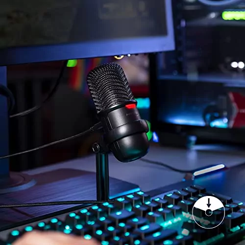 Optimize your audio with the HyperX SoloCast USB Condenser Mic, featuring an educator-friendly tap-to-mute function, ideal for PC, PS4, PS5, and Mac setups.