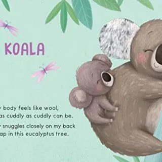 Interactive educational book for kids featuring touch and feel experiences, promoting hands-on nature exploration and learning through engaging board pages.