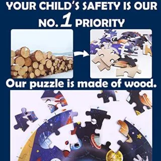 Jumbo educational floor puzzle for ages 3-8 by iPlay iLearn; a wooden jigsaw toy designed to enhance cognitive skills and fun learning for kids.