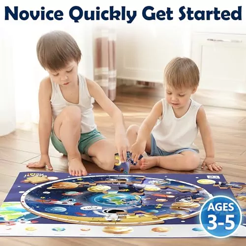 Jumbo educational wooden jigsaw floor puzzles for kids by IPlay ILearn, designed to enhance learning and motor skills through interactive play.