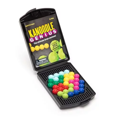 Kanoodle Genius 3D Puzzle Game offers an engaging brain teaser for all ages, enhancing cognitive skills and providing fun on the go during travel.