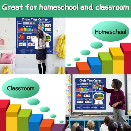 Kikigoal Circle Time Classroom Pocket Chart: Essential Educational Tool for Engaging Lessons and Interactive Learning in Classrooms