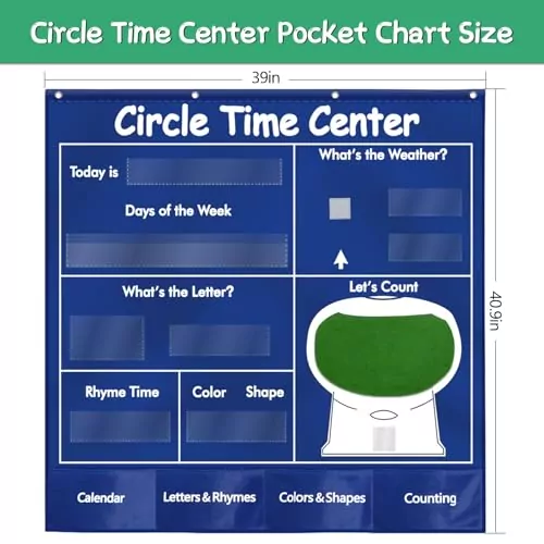 Colorful Educational Pocket Chart for Effective Classroom Time Management, featuring a Circle Design to Enhance Student Engagement and Learning.
