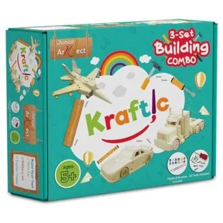 Kraftic Woodworking Set: DIY Projects for Kids and Adults, Enhancing Creativity and Education through Carpentry Activities. Ideal for Skill Development.