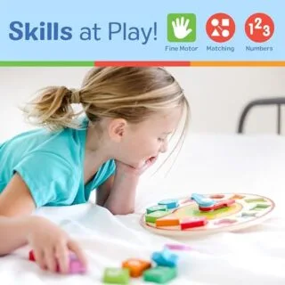 Melissa & Doug's Educational Wooden Shape Sorting Clock aids early learning, featuring vibrant shapes for sorting and enhancing time recognition skills.