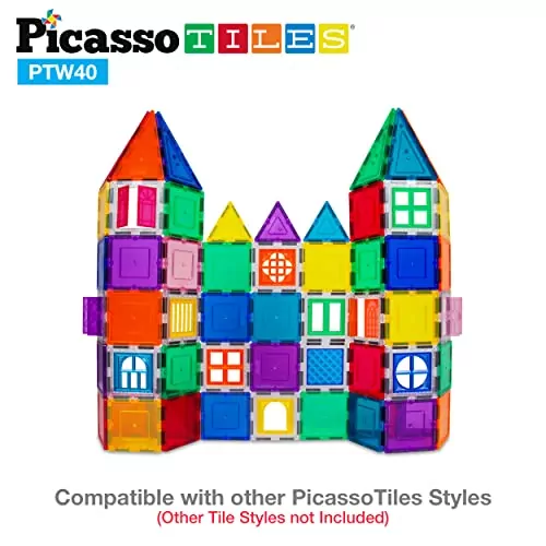Enhance creativity with the PicassoTiles Magnetic Expansion Set, featuring window and door add-ons, designed for innovative and educational play.