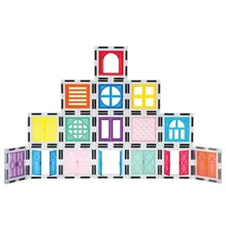 Enhance creativity with the Picasso Tiles Magnetic Expansion Set. Features vibrant clip-in windows and doors for engaging and imaginative playtime.