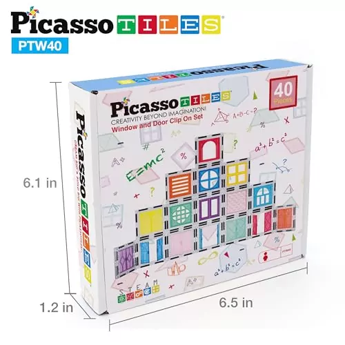 Enhance creativity with the PicassoTiles Magnetic Expansion Set, featuring innovative window and door add-ons, perfect for imaginative playtime.