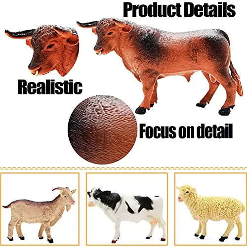 Explore imaginative play with this 53-piece realistic farm animal playset, an educational toy for kids that encourages creativity and learning.