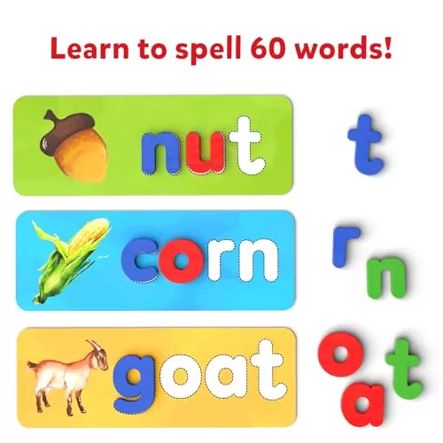 Enhance vocabulary and literacy skills with the Skillmatics Preschool Learning Game, designed for early learners in a bright, engaging playroom environment.