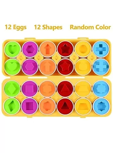 Educational Toddler Toy: Color Sorting Eggs for Shape Recognition and Fun Activities. Enhance Learning and Motor Skills with Interactive Play.