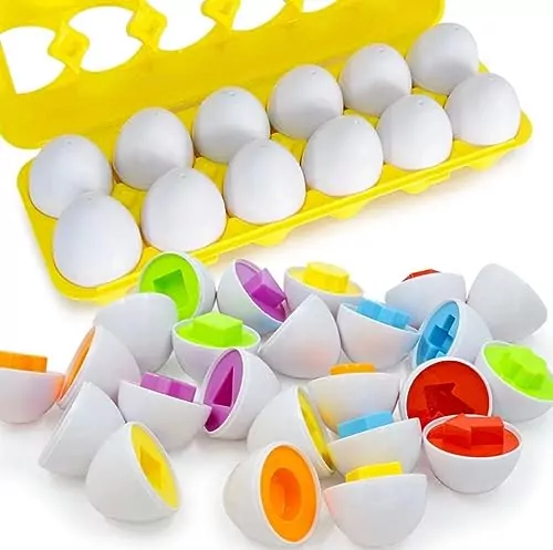 Color Sorting Eggs Toddler Toy Set encourages learning through shape and color recognition, promoting educational playtime and fun activities for young children.