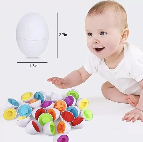 Enhance your toddler's learning with educational color sorting eggs. Promote fun learning with engaging shape activities for cognitive development.