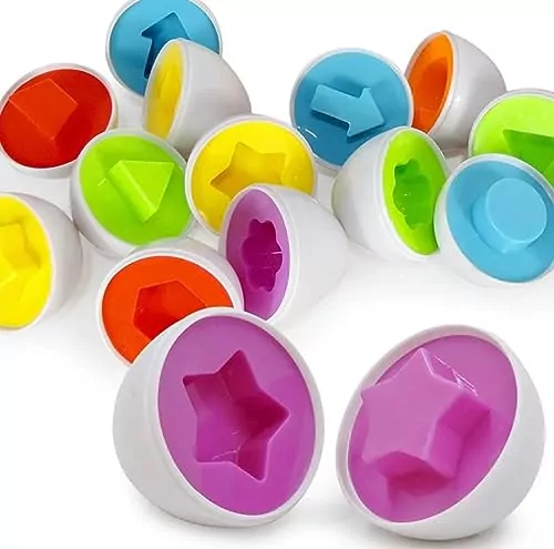 Color Sorting Eggs Toy Set for Toddlers: Enhance learning with fun activities focused on colors and shapes, perfect for early childhood education.