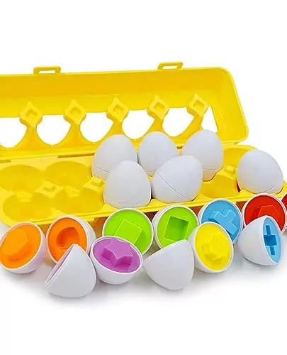 Color Sorting Eggs: Engaging Toddler Toy Set for Shape Recognition and Early Learning Activities, Ideal for Preschool Educational Development