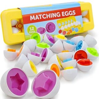 Toddler Educational Toy Set: Stimulate learning with colorful sorting eggs and shape matching for enhanced cognitive and motor skills development.