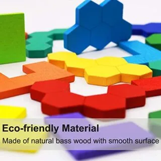 Engage in brain-teasing fun with this 2-pack of wooden Russian hexagon puzzles. Perfect for kids and adults, these blocks enhance cognitive skills.