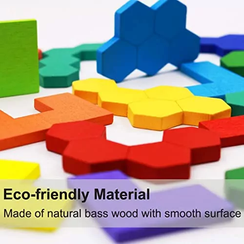 Engage in brain-teasing fun with this 2-pack of wooden Russian hexagon puzzles. Perfect for kids and adults, these blocks enhance cognitive skills.