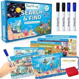 Enhance preschool learning with a dry erase activity book for ages 4-8, promoting creativity and interactive handwriting skills. Perfect for engaging education.