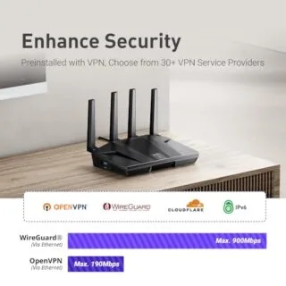 GL-iNet Flint MT6000 WiFi 6 Router: Experience fast internet, extensive coverage, and optimized gaming via dual 2.5G ports.