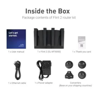 WiFi 6 Router GL.iNet MT6000 offers high-speed internet, wide coverage, and improved gaming using advanced 2x2.5G technology for optimal performance.