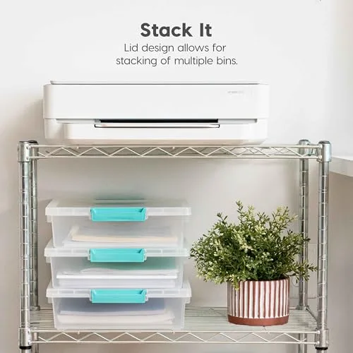 Iris USA Clear 6 Quart Storage Bins with Lids, 4 Pack - Ideal Classroom and Craft Organizers for Efficient and Tidy Storage Solutions