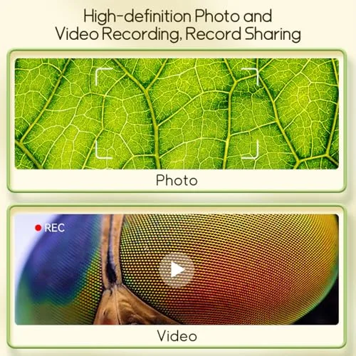 Portable 1000x Microscope for Kids: Ideal Educational Tool for Young Scientists to Capture Photos and Videos of Microbial Exploration