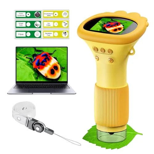 Discover the Winwend Kids Portable Microscope, offering 1000x magnification for young scientists. Capture photos and videos with ease. Ideal for educational exploration.
