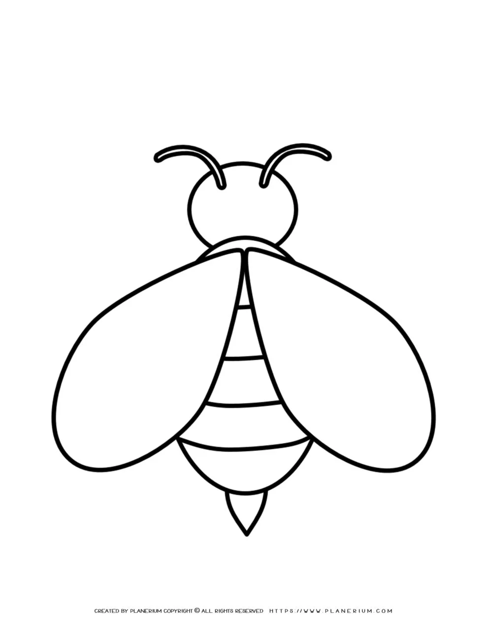 Black and white drawing of a bee.