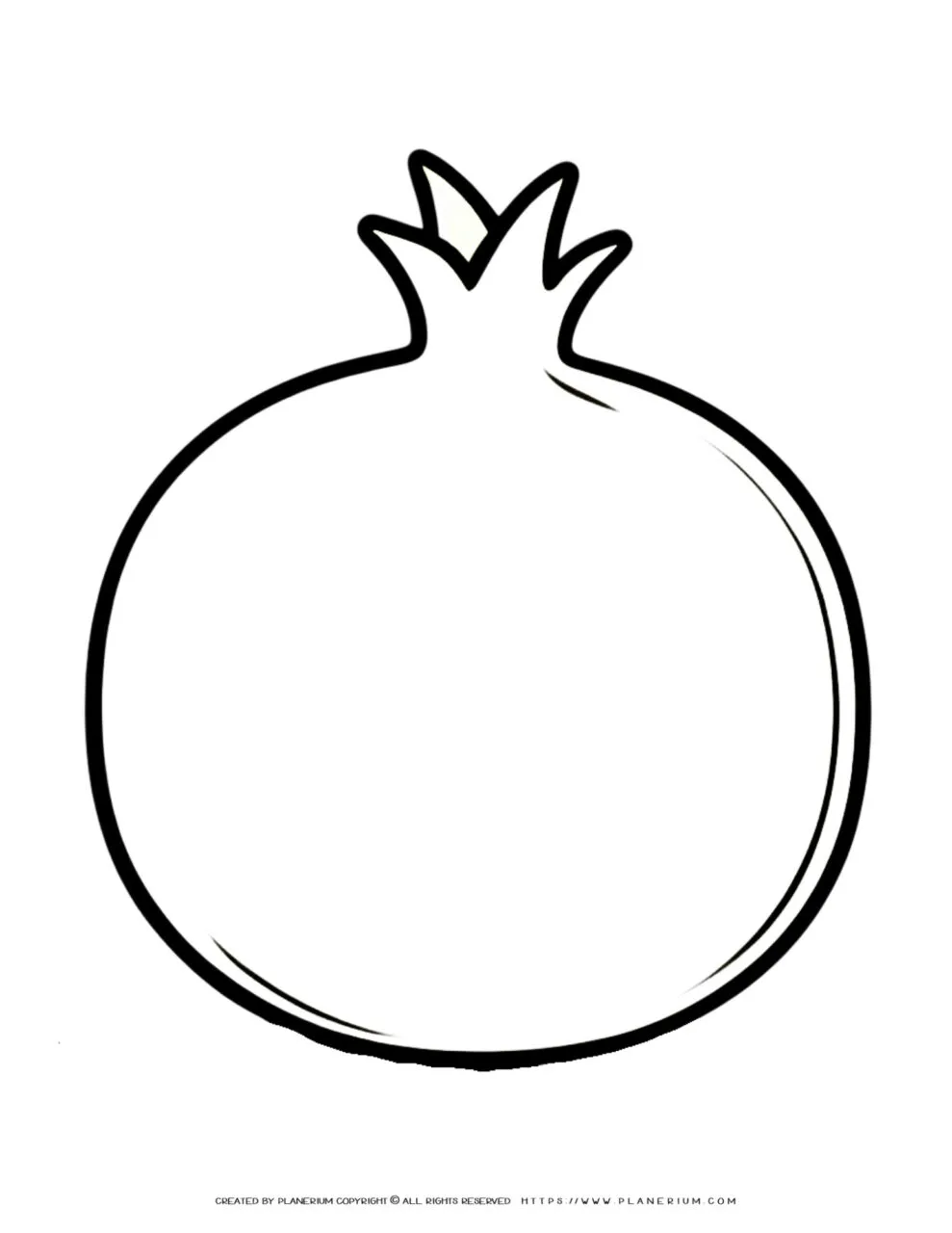 Download a
  printable pomegranate outline coloring page, perfect for crafting or
  educational activities. Ideal for kids and adults who love creative projects.