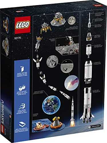 LEGO NASA Apollo Saturn V Rocket Model Kit, perfect for kids and educators exploring space education through interactive, hands-on learning.