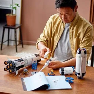 LEGO NASA Apollo Saturn V Rocket Model promotes interactive learning, featuring realistic details and fostering creativity in building space exploration history.