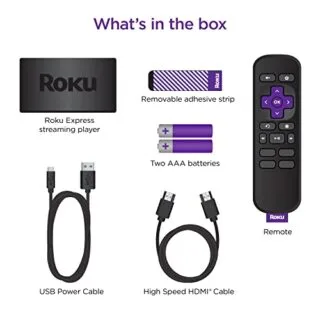 Roku Express HD Streaming Device designed for educators, featuring a standard remote and access to free live educational TV for enhanced home learning.