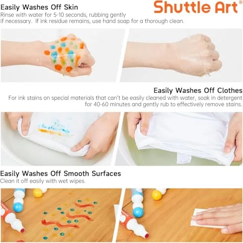 Colorful, Washable Dot Markers for Kids - Safe, Non-Toxic, Perfect for Classroom Creativity and Art Activities