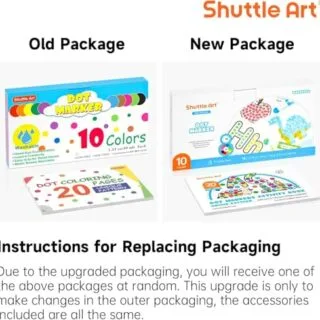 Vibrant Washable Dot Markers for Children - Shuttle Art 10-Pack, Non-Toxic Bingo Daubers for Creative Kids Activities and Art Projects