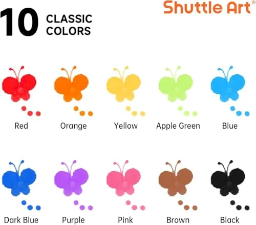 Colorful Shuttle Art Dot Markers for Kids: Enhancing Early Learning with 10 Washable Colors