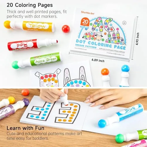 Colorful Shuttle Art Dot Markers for Kids - Safe, Non-Toxic Tools for Fun, Creative Learning Activities